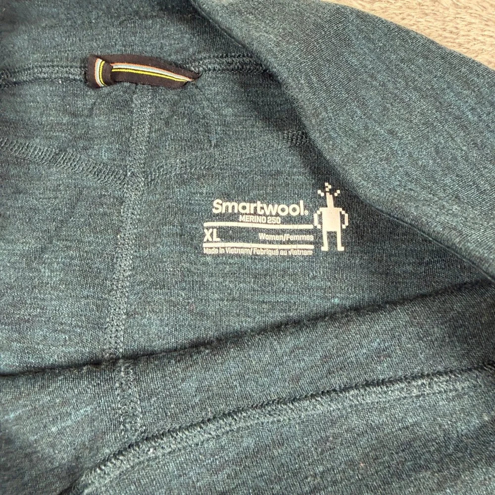 Smartwool Merino 250 Leggings Women XL Blue Base Layer Thermal Pants